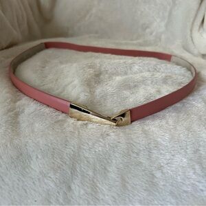 White house black market pink gold thin waist belt womens L